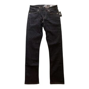 NWT-VOLCOM-MENS VORTA DLIM STRAIGHT JEANS-DARK WASH-SIZE 29/32-MSRP $65